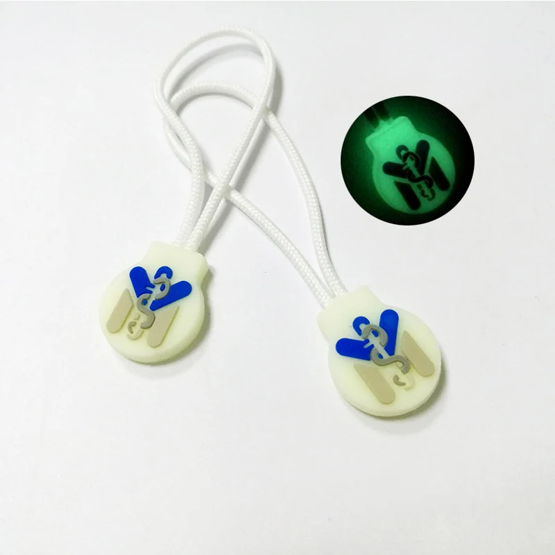 Custom Engraved Logo rubber Brand Zipper Pull Charms for handbag