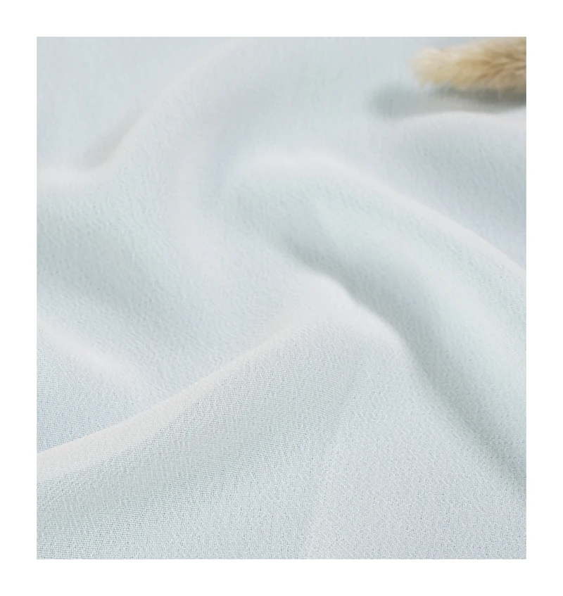 
China supplier garment 150D white 100% polyester plain chiffon fabric for wedding 