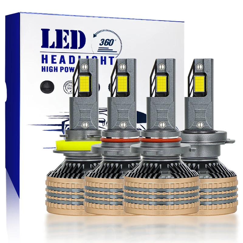 Y4D car led headlight 400W high power super bright 4 copper tube h7 led headlight bulb h11 h4 9005 for honda fit vw polo lamp