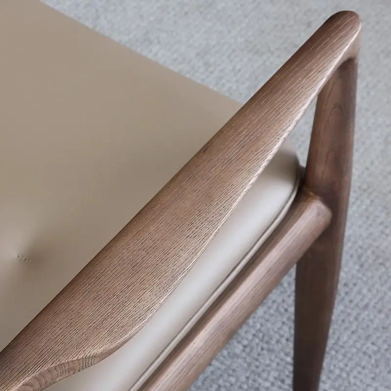 Custom Luxury Modern Style Dining Furniture Dining Chair Solid Oak Wood Frame Backrest Dining Chair