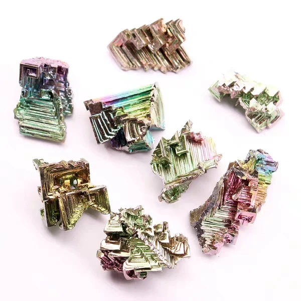 Rainbow  Bismuth Mineral  Pyramid Crystal Bismuth Ore Craft  Decoration