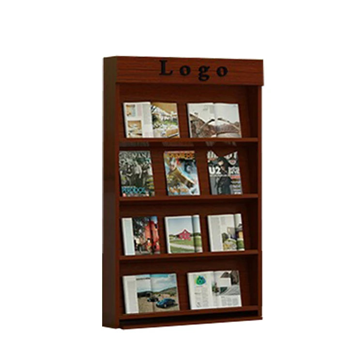 Floor type magazine and newspaper rack 3 layers drawing display office information folder