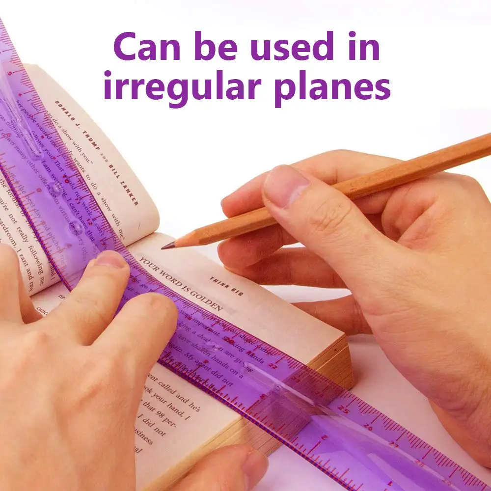 LULAND Durable Clear Measuring Tool for Office 12-inch/30cm Flexible Plastic Ruler