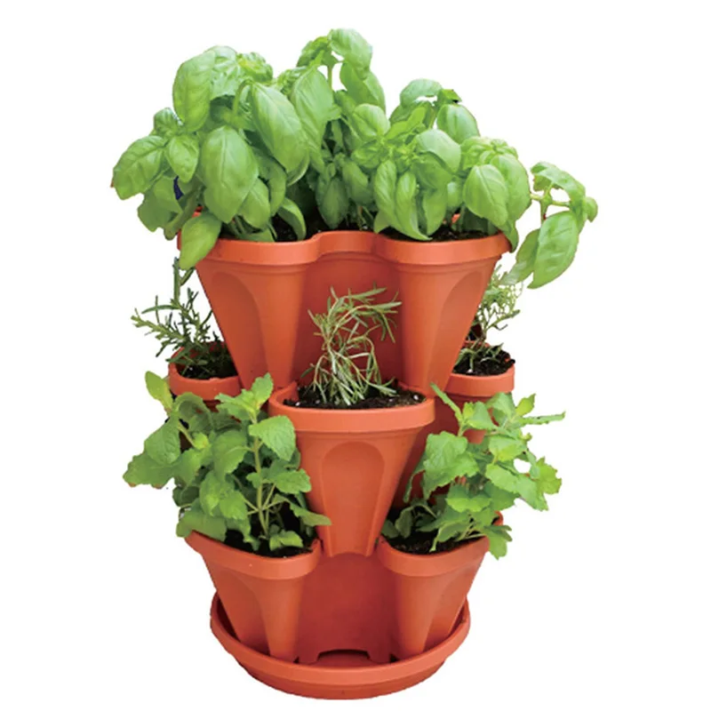 OXGIFT Wholesale move three-dimensional strawberry plant growing plastic flower pots & planters