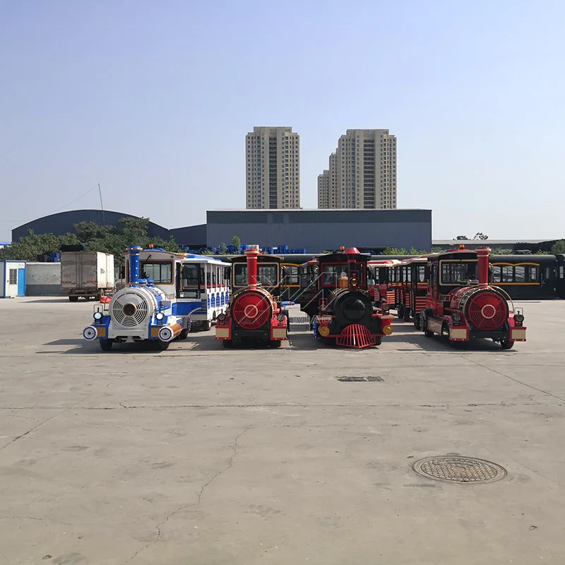 Yimiao Amusements Park Electric Trackless Train Car Racing Games Train Set Mini Trackless Train