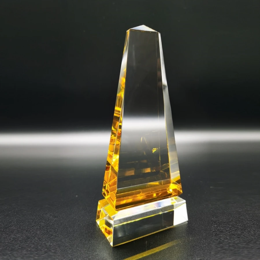 Customized And Attractive Design With A Prism Shaped Blank Base, Clear Holiday Souvenir, Blank Crystal Trophy