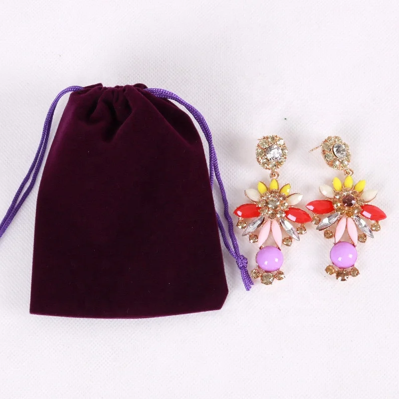 
Wholesale Drawstring Velvet Pouch Sachet Gift Bag For Jewelry Wedding Things Party Bead Container Storage 