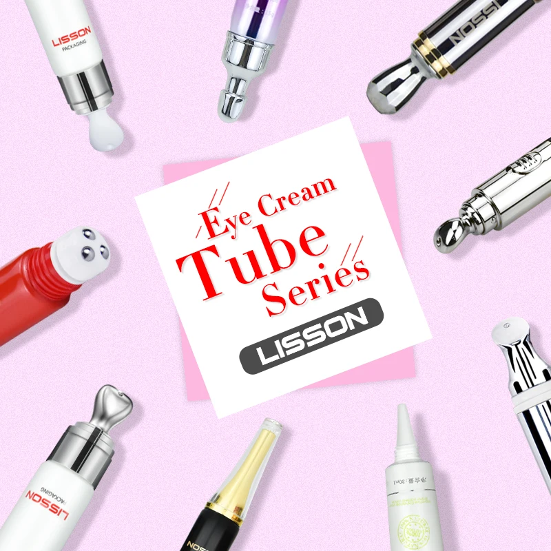 20ml empty cosmetic serum squeeze eye cream tube packaging with Zinc alloy metal applicator