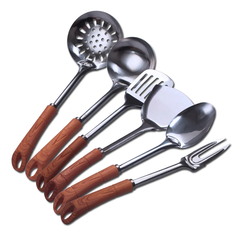 
Kitchen Accessories Plastic Handle Magnetic Stainless Steel Spatula Spoon Cooking Kitchenware Tools 
