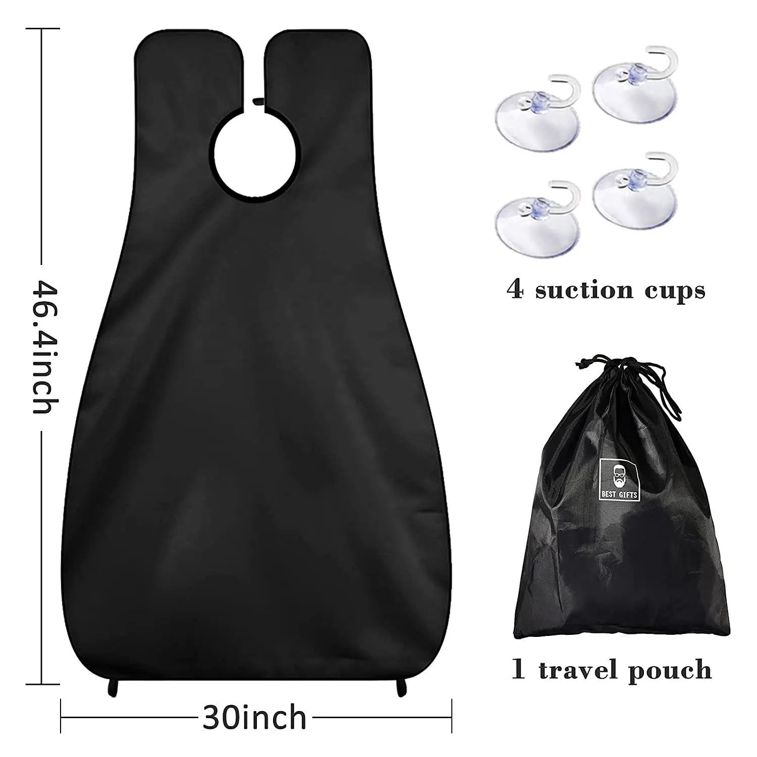 Beard Bib Beard Apron,Waterproof Beard Apron Cape for Trimming,with 4 Suction Cups Best Gift for Boyfriend/Husband/Fathers day