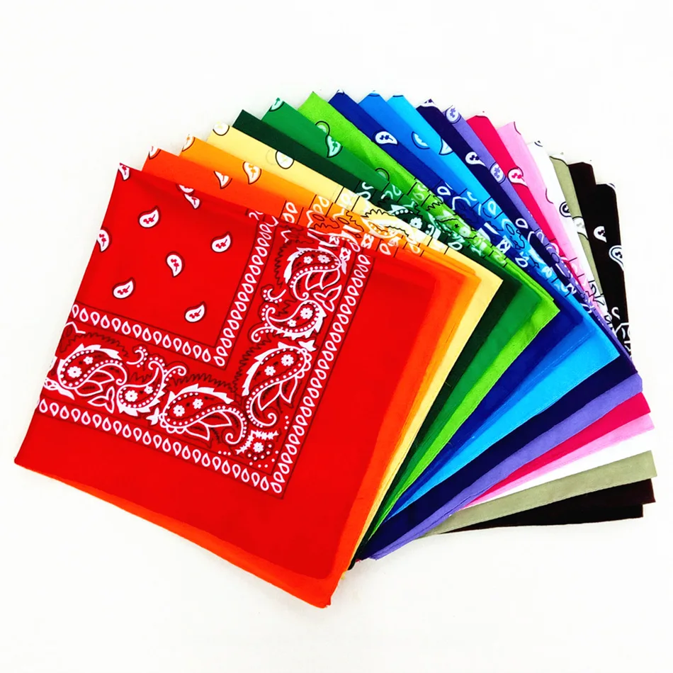 30 Colors Ethnic Boho Style 55x55cm Amoeba Paisley Scarf Headband Women Big Bandanas