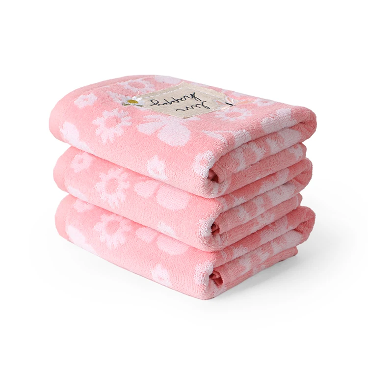 Bath towel set comfortable 100%cotton terry with free fancy embroidery and customized bag