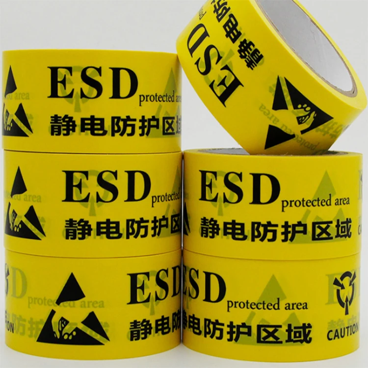 Custom antistatic area identity caution printing pvc esd warning Anti-Static Cleanroom esd floor marking tape