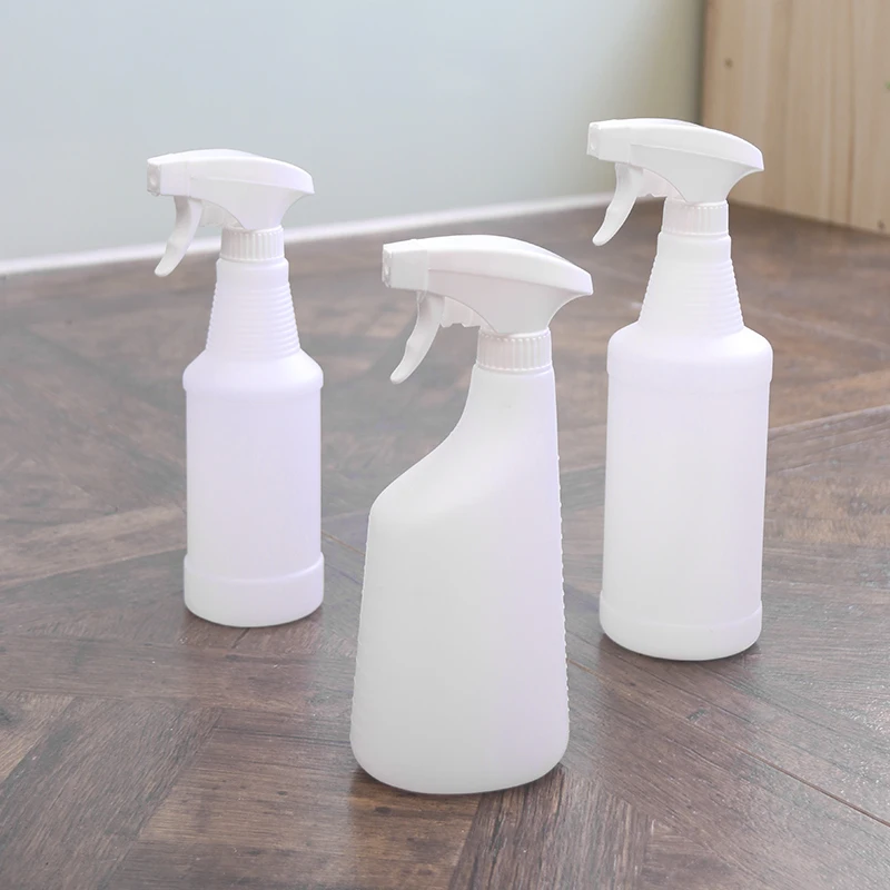 Industrial 500ml chemical resistant white plastic foam pump trigger spray bottle for liquid cleaners