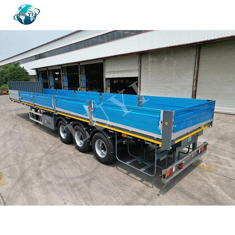 LUYI New Design 50t 4 Axis U-turn Back 4 Axles Heavy Duty Side Aluminum Rear 50 Ton Hydraulic Semi Truck Dnd Dump Trailer