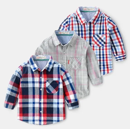 
Cotton Material Kid Boy Criss-cross Shirt Children Spring Autumn Top Clothes 
