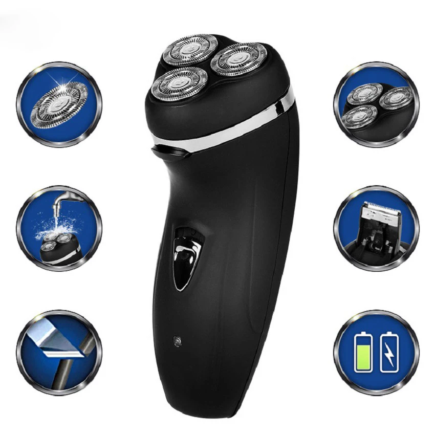 Multi-function  double-ring three-head electric shaver washable multi-function razor for men