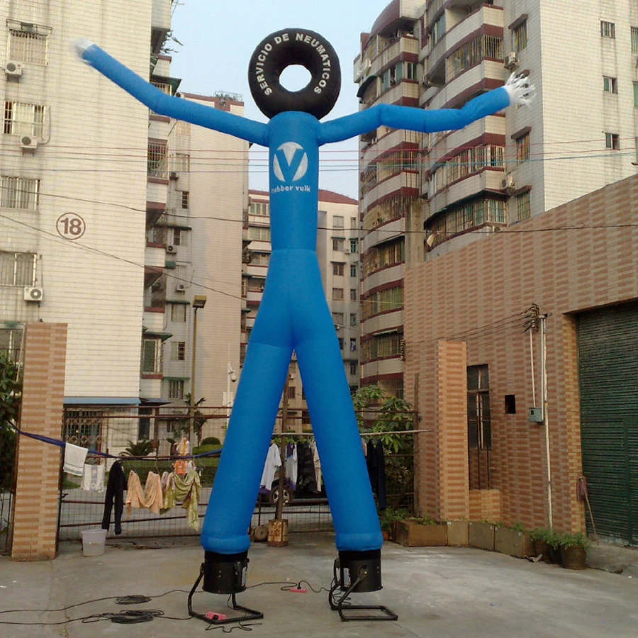 Outdoor double legs advertising type inflatable wind man with custom logo printed for Customizable size
