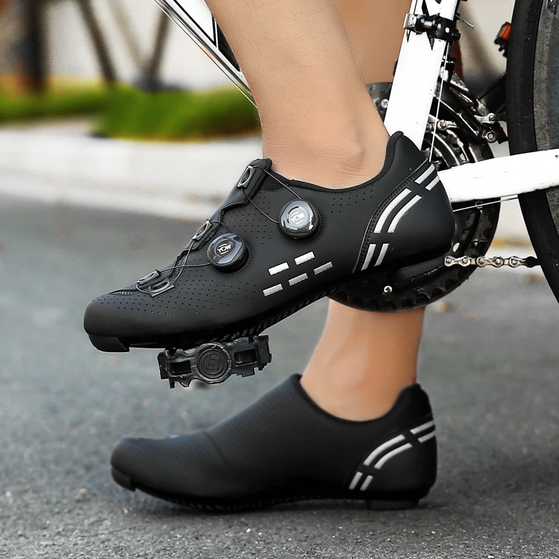 Men MTB Cycling Shoes Carbon Fiber Speed Road Bike Sneakers Racing Women Self-Locking Bicycle Shoes with SPD Cleats for Shimano