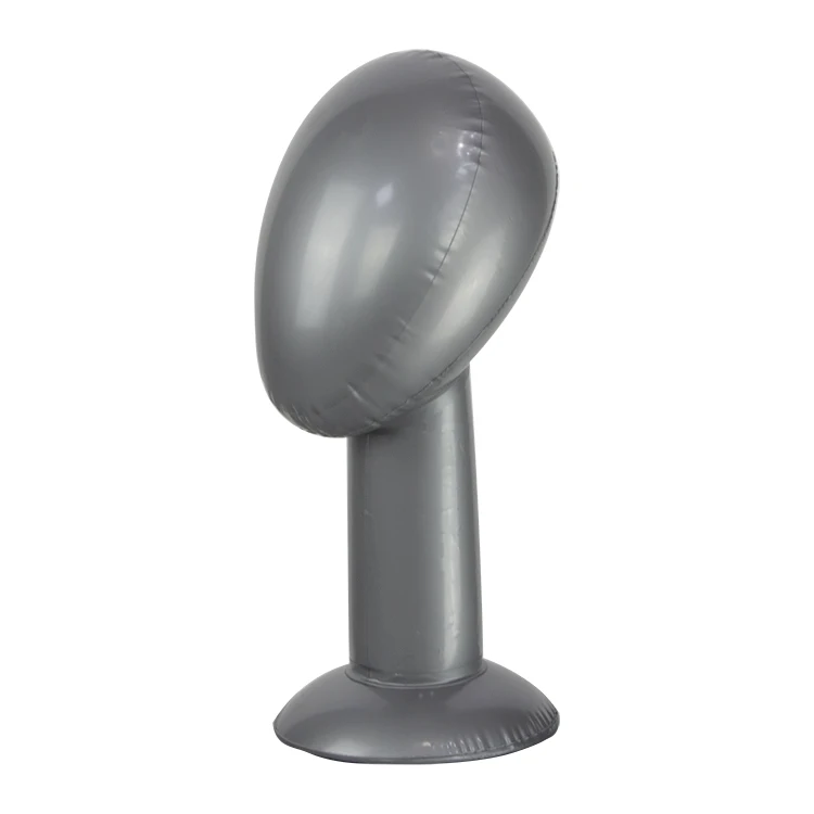Commercial PVC Material  Male Female Adjustable Grey Inflatable Mannequins Head