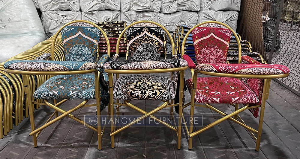 Factory new design foldable metal pastor islam muslim mosque church elder people used prayer chair