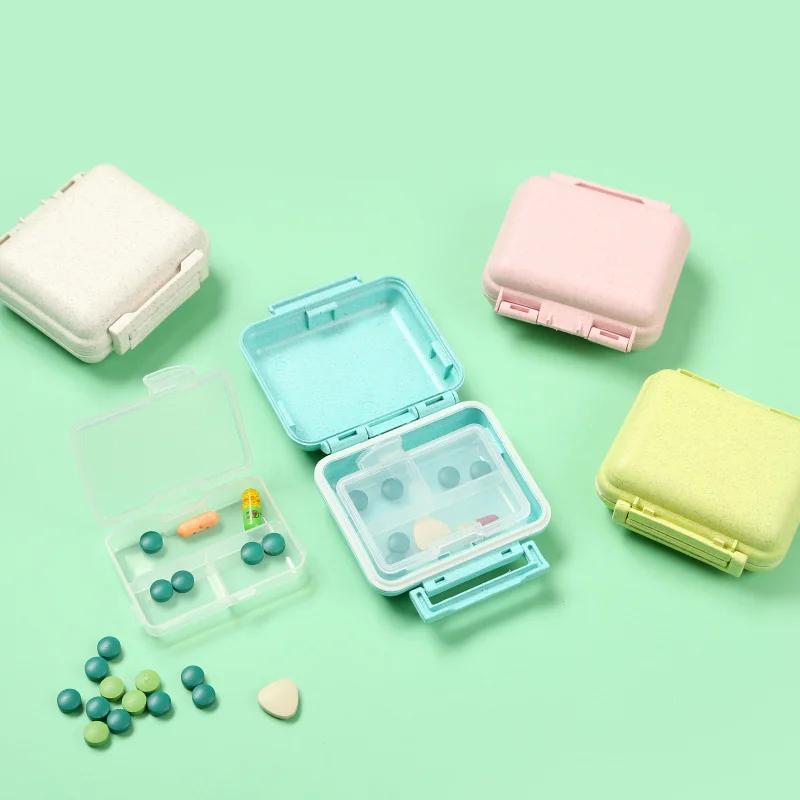 Plastic Pill Box Medicine Storage Case 6 Compartment Pill Dispenser Box Organizer Vitamin Capsules Storage Box