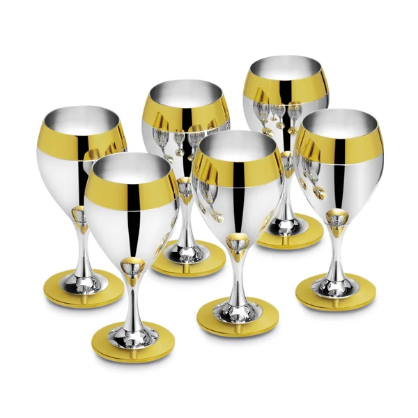 304 Stainless Steel Phnom Penh Red Wine Glass Champagne Glass Stainless Steel Wine Measuring Glass Suitable for Wedding Parties