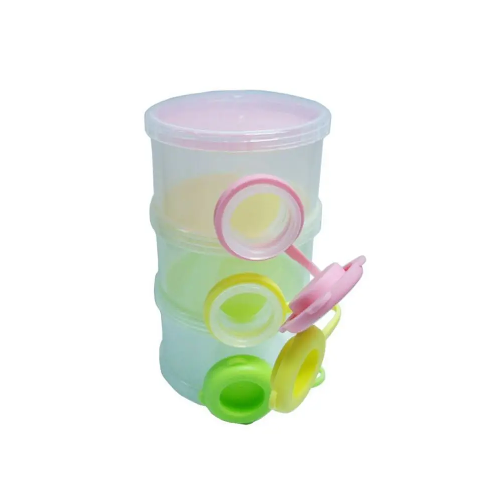 Hot Sale 3 Layers Portable Milk Powder Box Baby Storage Plastic Transparent Milk Powder Container Box