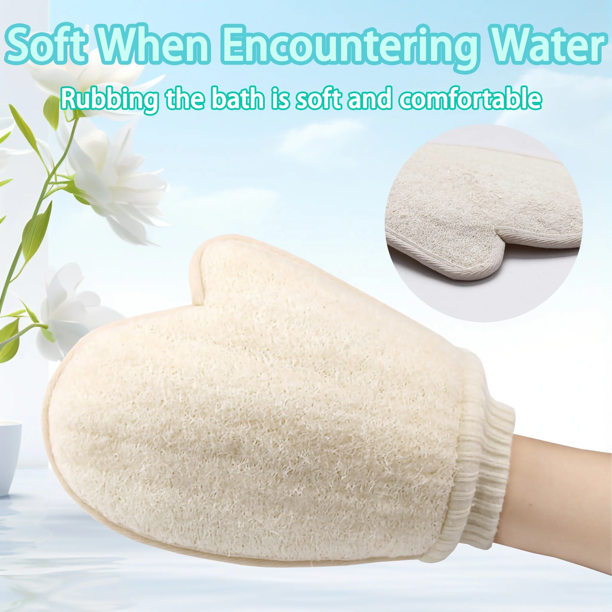 Single Sisal Bath Mitt Exfoliating Bath Gloves for Shower Skin Care Body Scrubber Remove Dead Skin
