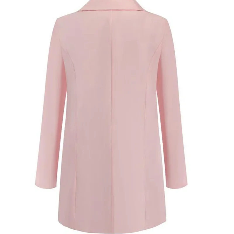 Ladies Open Front Long Sleeve Elegant Slim Womens Casual Blazers Femme Work Office Jacket 2021