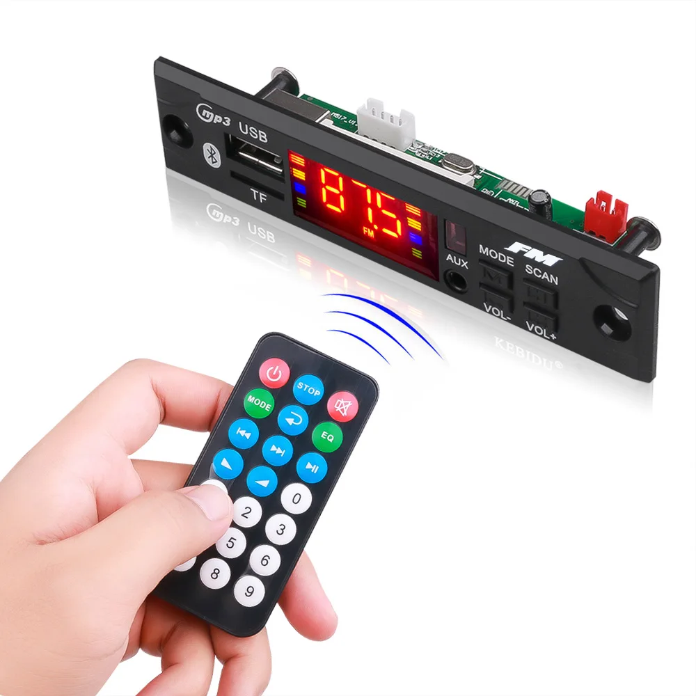 Car Audio USB TF FM Radio Module Wireless Blue tooth 5V 12V MP3 WMA Decoder Board MP3 Player with Remote Control