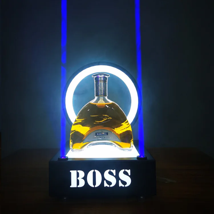 Led Green Laser Light Champagne XO Bottle Presenter Laser Glorifier Wine Rack Illuminated Bottle Display Stand
