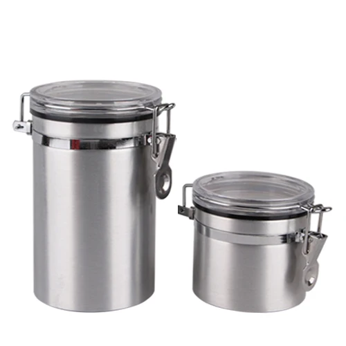 Stainless Steel Airtight Canister Food Storage Container for Kitchen Counter Sugar Coffee Canister