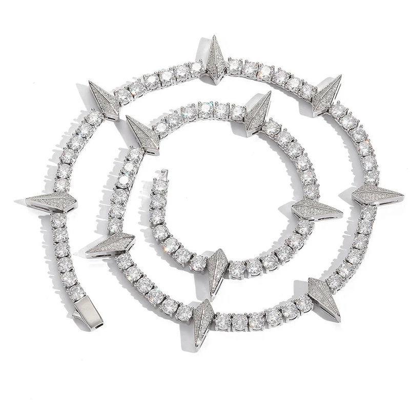 Оптовая Продажа 5 мм МУЖСКАЯ ТЕННИСНАЯ цепь ожерелье 4 вида цветов черный фиолетовый фианит розовый камень хип-хоп ювелирные изделия