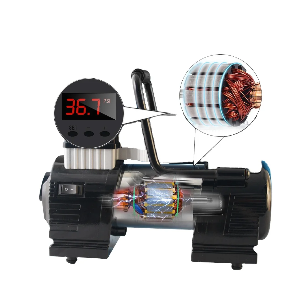 Высококачественный автоматический портативный воздушный компрессор, цифровой насос для шин