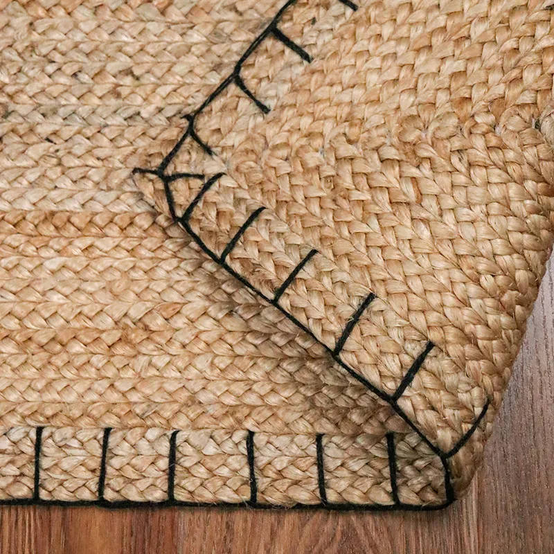 Wholesale Custom Luxury Alfombras Floor Living Room Tapis Large Area 100% Natural Jute Carpets Rugs for Home Hotel Decor