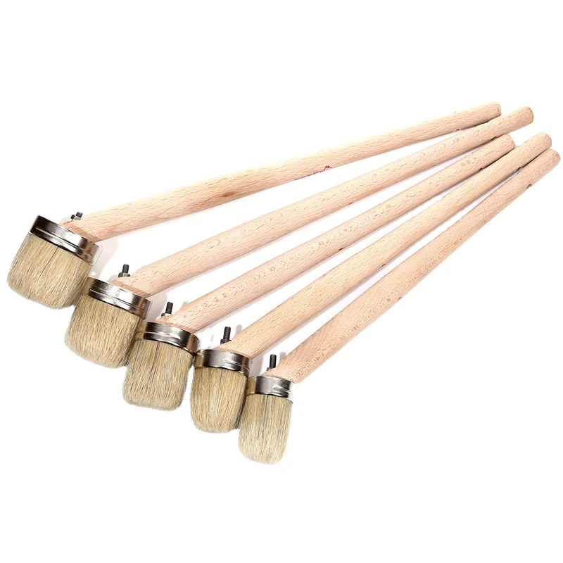 Striker brush head in pure bristle with nut and bolt