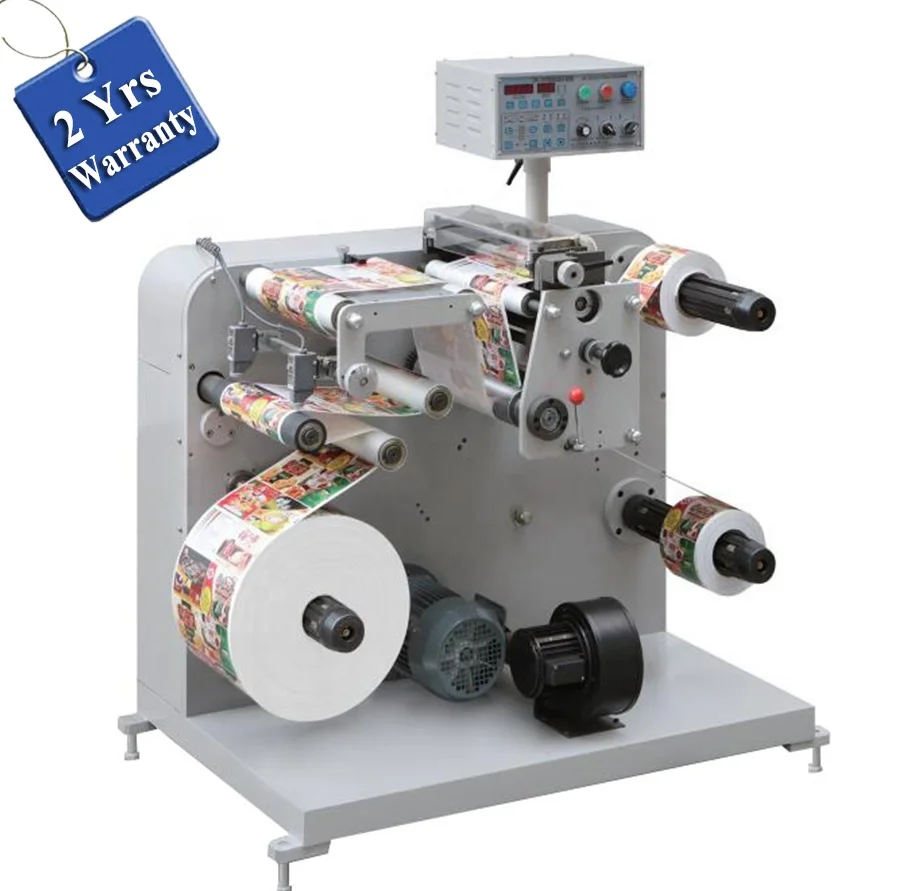 UTS450 Automatic Self Adhesive Sticker Cutting Machine, pvc pet aluminum foil label cutter rewinder