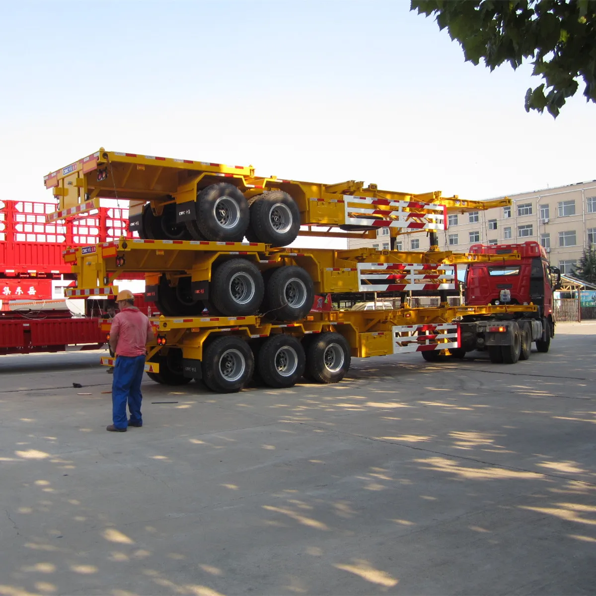 3 Axles 40ft container skeleton chassis semi trailer container trailer for sale