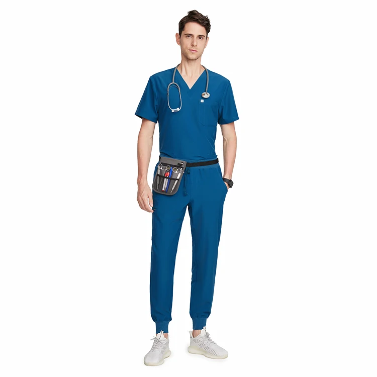 Custom Men Nursing Scrub Jogger Hospital Sets Anti-wrinkle Stretchy Scrubs Uniforms Nurse Top Medical Scrubs Hospital Uniforms