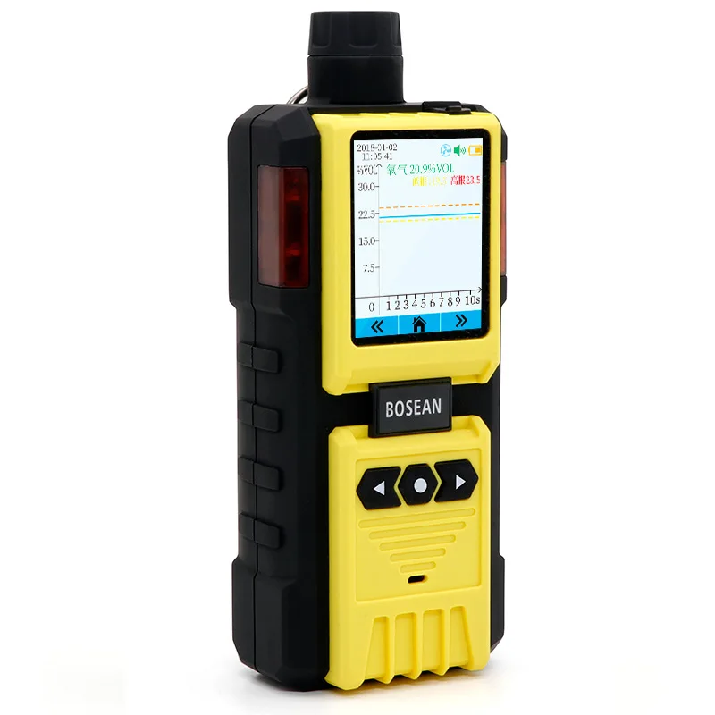 Bosean pumping gas detector 4 in 1 gas detector CO O2 H2S CL2 EX O3 gas detector with pump