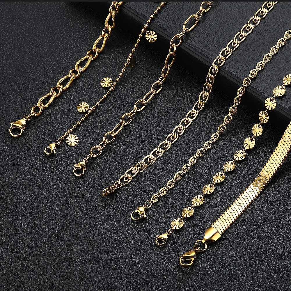 VEROMCA Stainless Steel Fashion Jewelry Necklace  Women Chain Gold Plated Custom Necklaces