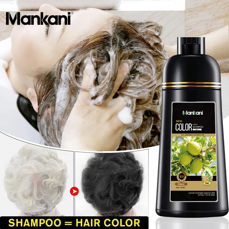 OEM Organic Natural Liquid no side effect black hair dye shampoo color change organic natural grey hair coloring shampoo dye