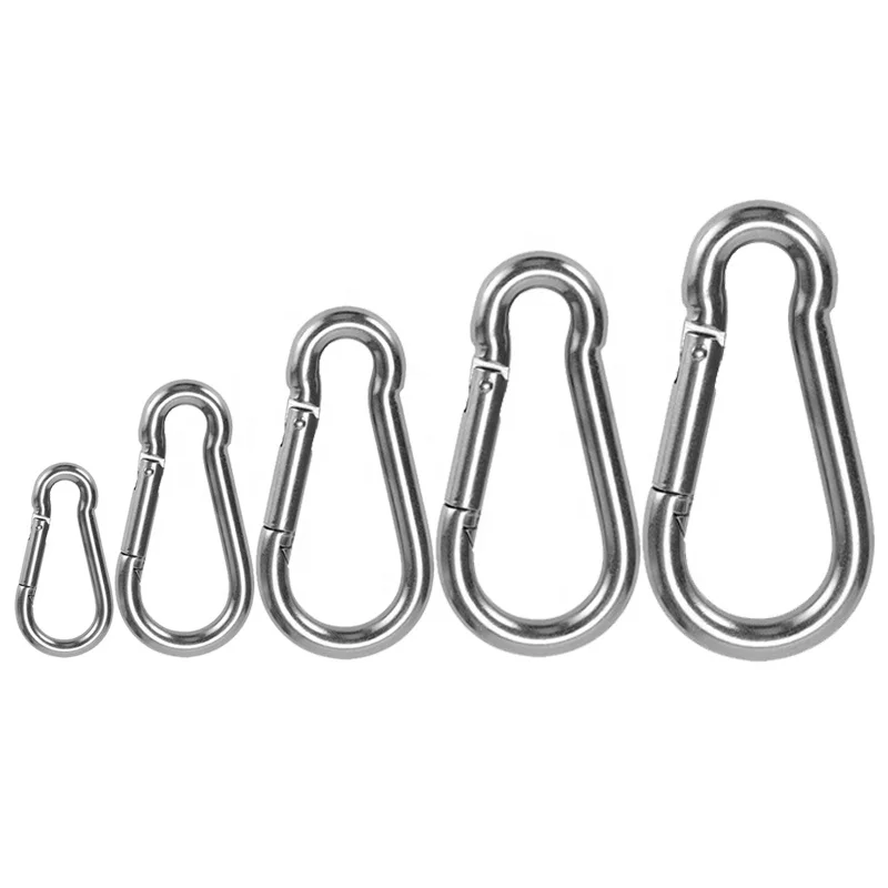 Wholesale DIN5299C Snap Hook Metal Stainless Steel 20mm 25mm 28mm Safety Climbing Carabiner Spring Snap Hook For Bag Backpack