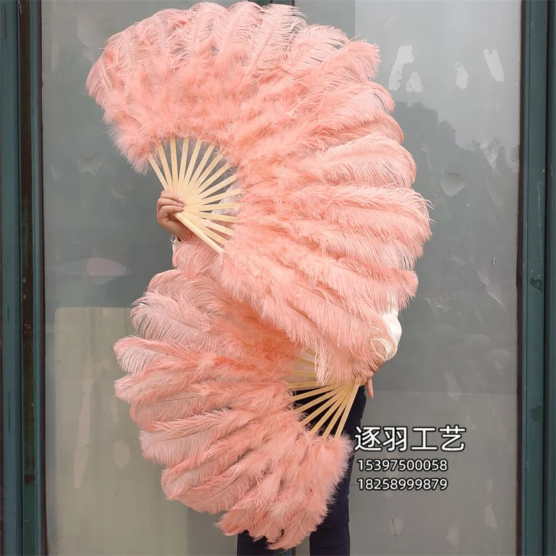 Cheap Sale Dancing colors 15 pcs of feathers Large fluffy Ostrich Feather Fans for carnival performance decoration