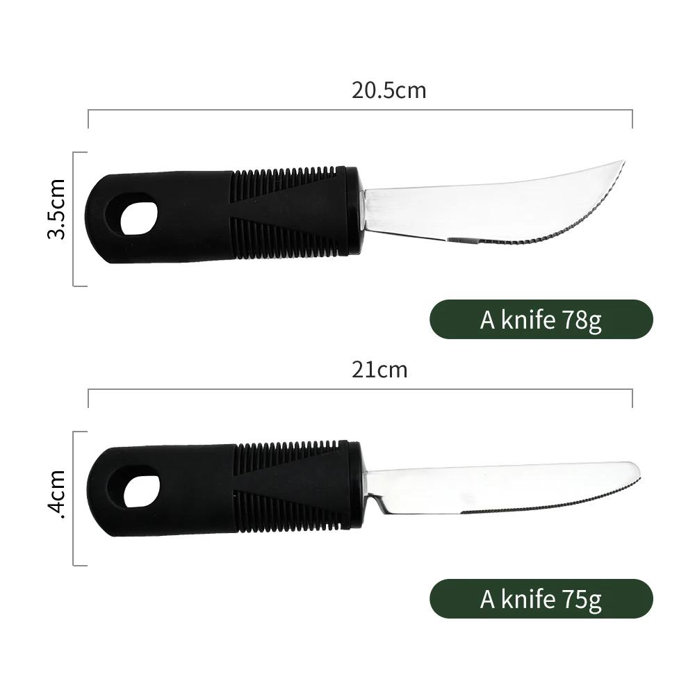 Adaptive Utensils for Elderly Silverware for Parkinsons Heavy Stainless Steel Spoon Fork Serrated Knife