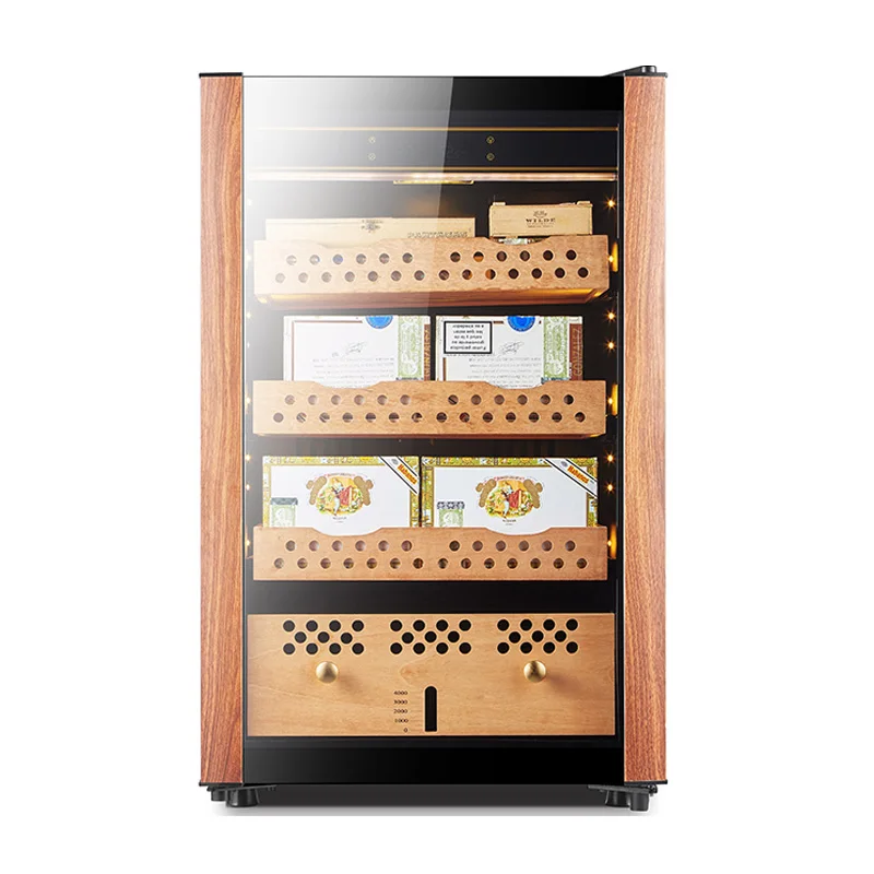 
Humidity Temperature Control Electric Refrigirated Counter Top Cigar Humidor Chest  (1600134645634)