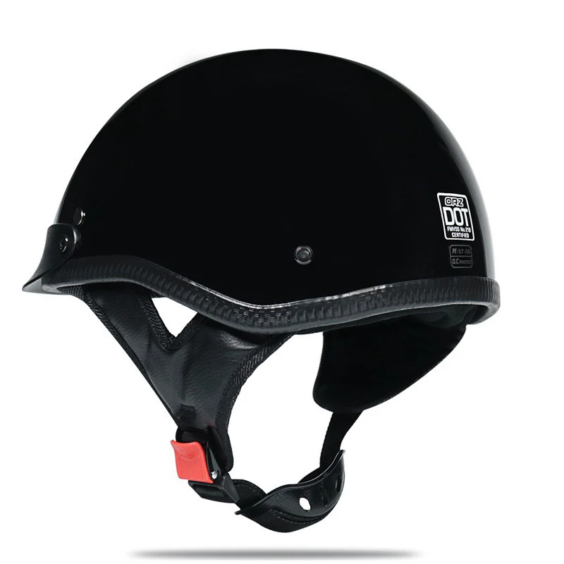 Half Helmet Retro Motorcycle Motor Open Face Helmet Black  M-2XL