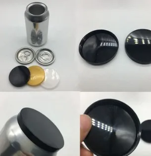 
BLack Lid Paper Packaging Tube / Tin Cans Plastic Cap 73mm 