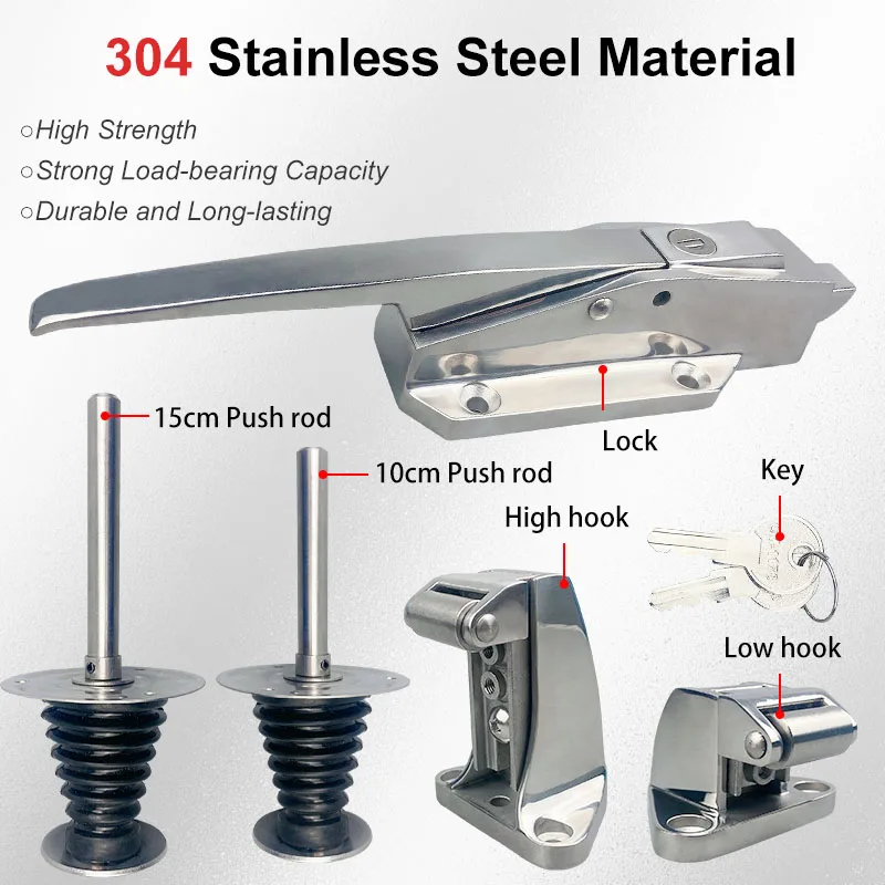 Industrial High Durability 304 Stainless Steel 1178 Cold Room Storage Door Handle Lock Latch